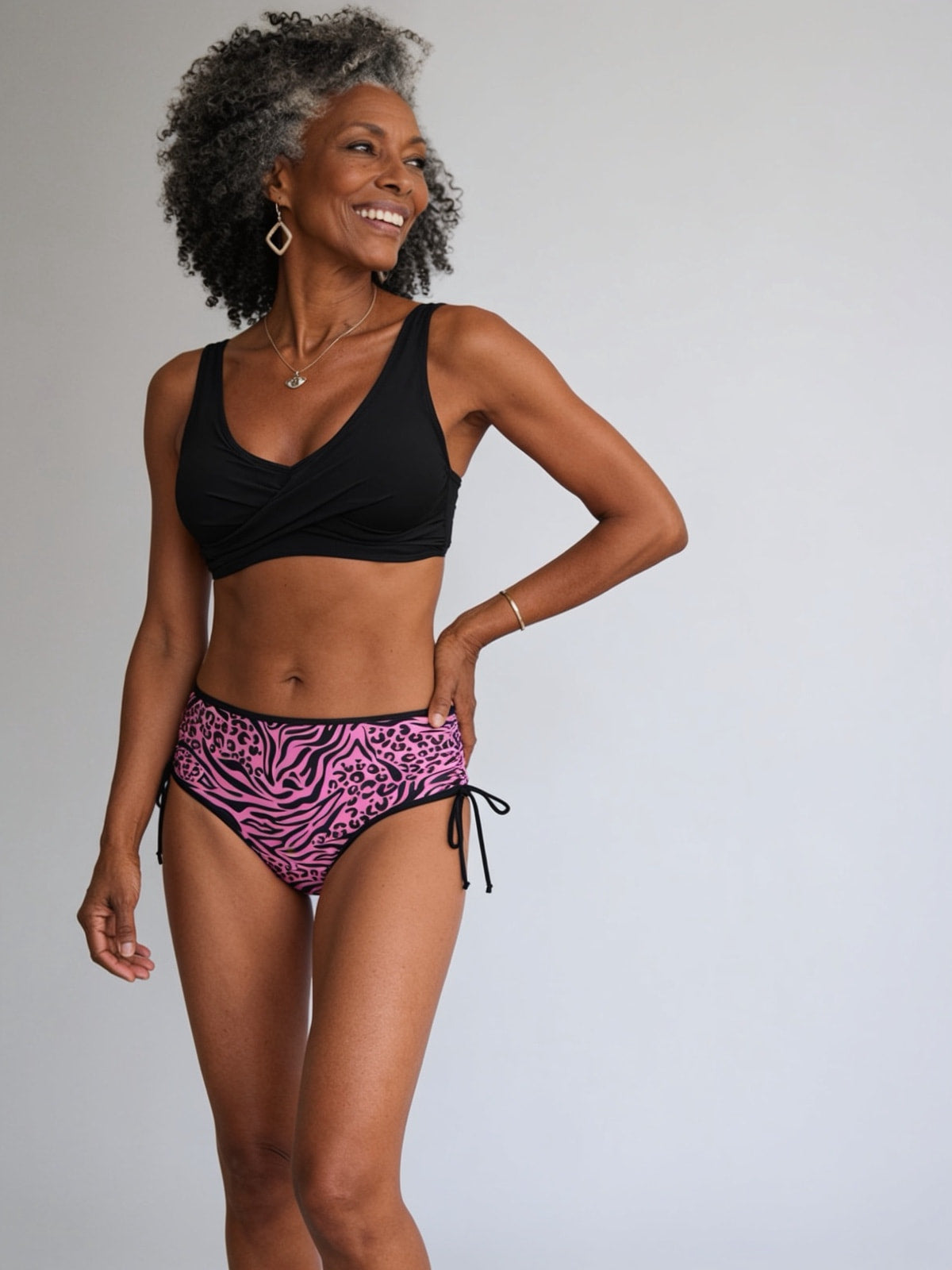 Bas de maillot de bain d'incontinence taille haute à lacets