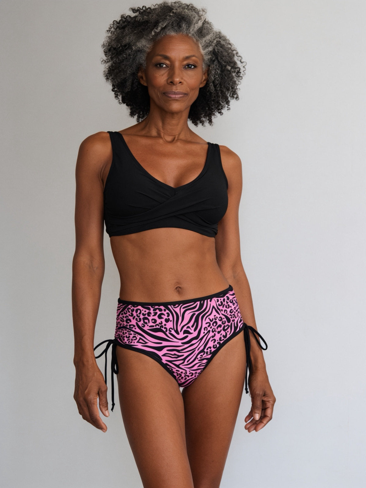 Bas de maillot de bain d'incontinence taille haute à lacets