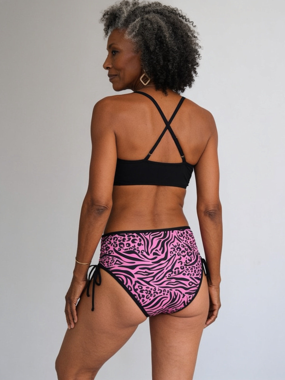 Bas de maillot de bain d'incontinence taille haute à lacets