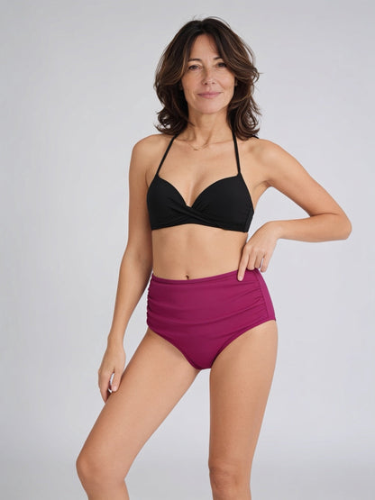 Bas de maillot de bain d'incontinence taille haute drapé
