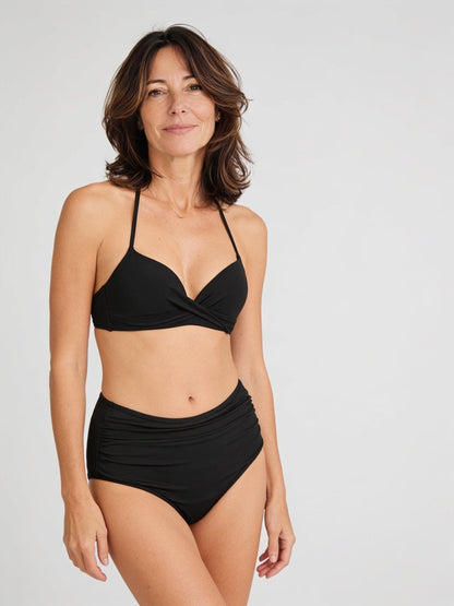 Bas de maillot de bain d'incontinence taille haute drapé